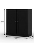 32" White Solid Wood Shaker Style Double Door Linen Cabinet