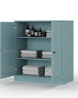32" White Solid Wood Shaker Style Double Door Linen Cabinet