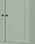 32" White Solid Wood Shaker Style Double Door Linen Cabinet