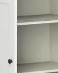 32" White Solid Wood Shaker Style Double Door Linen Cabinet