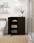 32" White Solid Wood Shaker Style Double Door Linen Cabinet