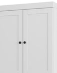 32" White Solid Wood Four Door Linen Cabinet