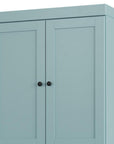 32" Aqua Solid Wood Four Door Linen Cabinet
