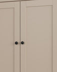 32" Beige Solid Wood Four Door Linen Cabinet
