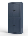 32" French Blue Solid Wood Four Door Linen Cabinet