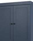 32" French Blue Solid Wood Four Door Linen Cabinet
