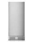 34" X 15" Silver Stainless Steel Single Compartment Can Beverage Refrigerator
