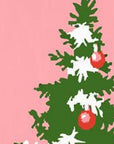 47" Pink And Green Solid Wood Christmas Christmas Tree Porch Sign