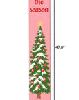 47" Pink And Green Solid Wood Christmas Christmas Tree Porch Sign