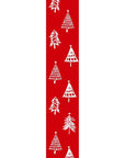 47" Red And White Solid Wood Christmas Christmas Trees Porch Sign