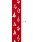 47" Red And White Solid Wood Christmas Christmas Trees Porch Sign