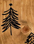 59" Black And Natural Solid Wood Christmas Christmas Trees Porch Sign