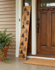 59" Black And Natural Solid Wood Christmas Christmas Trees Porch Sign