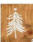 47" Tan And White Solid Wood Christmas Christmas Trees Porch Sign
