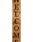 59" Black And Natural Solid Wood Welcome Porch Sign