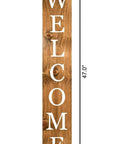 47" Natural And White Solid Wood Welcome Porch Sign