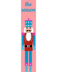 47" Blue And Pink Solid Wood Tis The Season Christmas Nutcracker Porch Sign