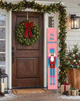 47" Blue And Pink Solid Wood Tis The Season Christmas Nutcracker Porch Sign