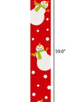 47" Red And White Solid Wood Snowman Porch Sign
