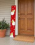 47" Red And White Solid Wood Snowman Porch Sign