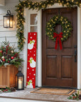 47" Red And White Solid Wood Snowman Porch Sign