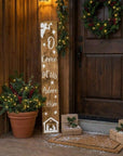 47" Natural And White Solid Wood Christmas Nativity Porch Sign