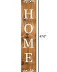 47" Natural And White Solid Wood Home Porch Sign
