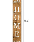 47" Natural And White Solid Wood Home Porch Sign