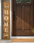 47" Natural And White Solid Wood Home Porch Sign
