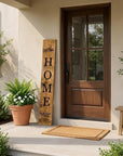 47" Black And Natural Solid Wood Home Porch Sign