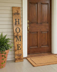 47" Black And Natural Solid Wood Home Porch Sign