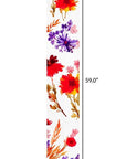 47" White Red And Purple Solid Wood Floral Bouquet Porch Sign