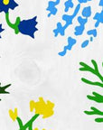47" White Blue And Green Solid Wood Floral Bouquet Porch Sign