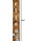 59" Natural And White Solid Wood Wildflowers Hello Porch Sign
