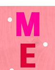 59" Pink And White Solid Wood Merry & Bright Christmas Snow Scene Porch Sign