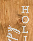 59" Green Natural And White Solid Wood Happy Holidays Christmas Christmas Trees Porch Sign