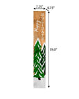 59" Green Natural And White Solid Wood Happy Holidays Christmas Christmas Trees Porch Sign