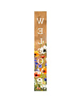 59" Green Natural And White Solid Wood Welcome Porch Sign