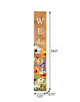 59" Green Natural And White Solid Wood Welcome Porch Sign
