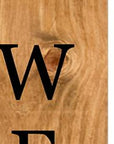 59" Black And Natural Solid Wood Welcome Porch Sign