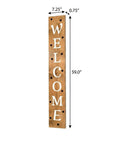 59" Black Natural And White Solid Wood Welcome Porch Sign