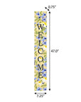 47" Black Blue Cream And Green Solid Wood Daisies Welcome Porch Sign