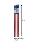 47" Red White And Blue Stars And Stripes Solid Wood Porch Sign