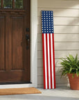 47" Red White And Blue Stars And Stripes Solid Wood Porch Sign
