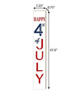 47" Red White And Blue Solid Wood Happy July 4th Porch Sign