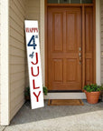 47" Red White And Blue Solid Wood Happy July 4th Porch Sign
