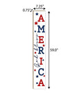 47" Red White And Blue Solid Wood God Bless America Porch Sign