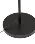 61" Black Metal Arched Floor Lamp With Black Linen Drum Shade