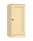 36" Yellow Solid Wood Adjustable Three Tier Library Bookcase with One Door