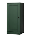 36" Green Solid Wood Adjustable Three Tier Library Bookcase with One Door